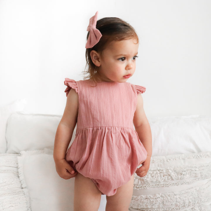 Noella Bubble Romper - Dusty Pink