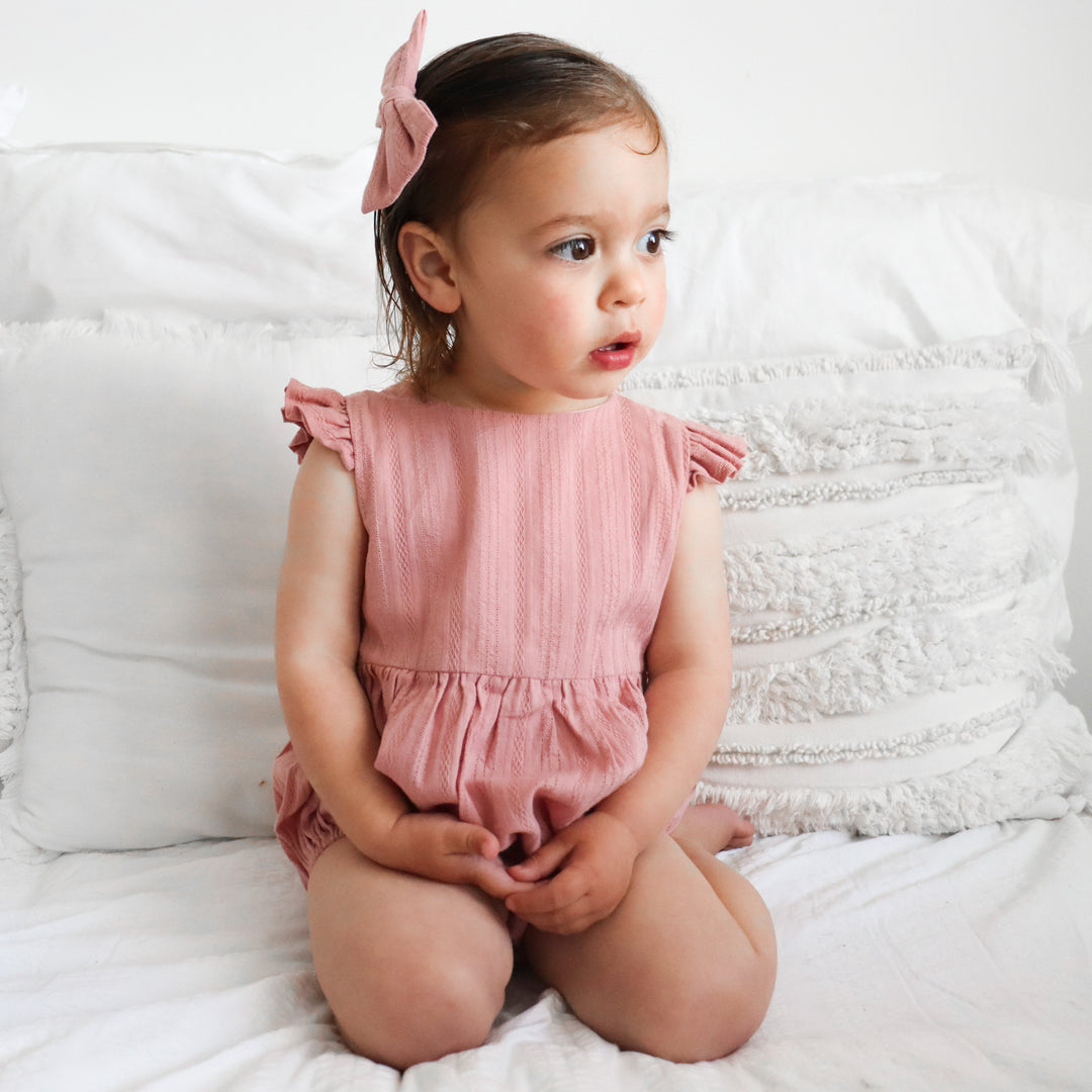 Noella Bubble Romper - Dusty Pink