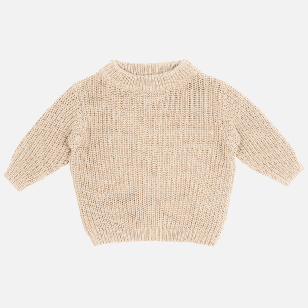 oatmeal baby kids chunky knitted jumper