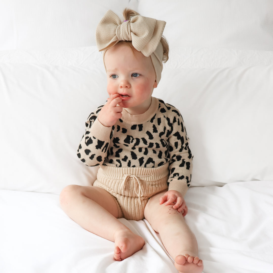 oatmeal baby chunky knitted bloomers