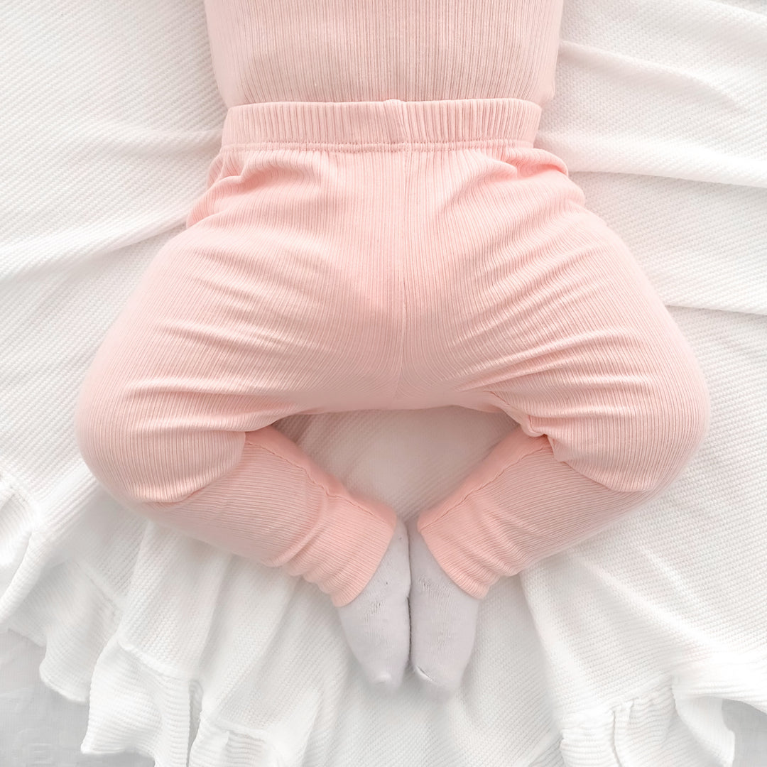 baby girl peach leggings