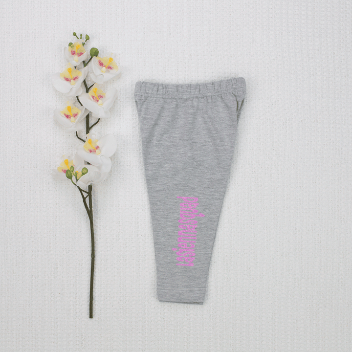 Personalised Grey Leggings - Vinyl - Custom Name