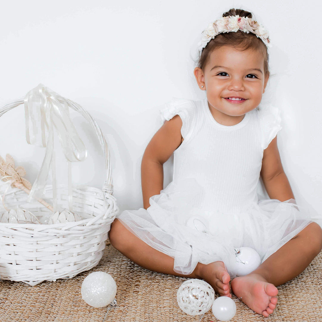 Cozy Summer Tutu Dress - Coconut Milk