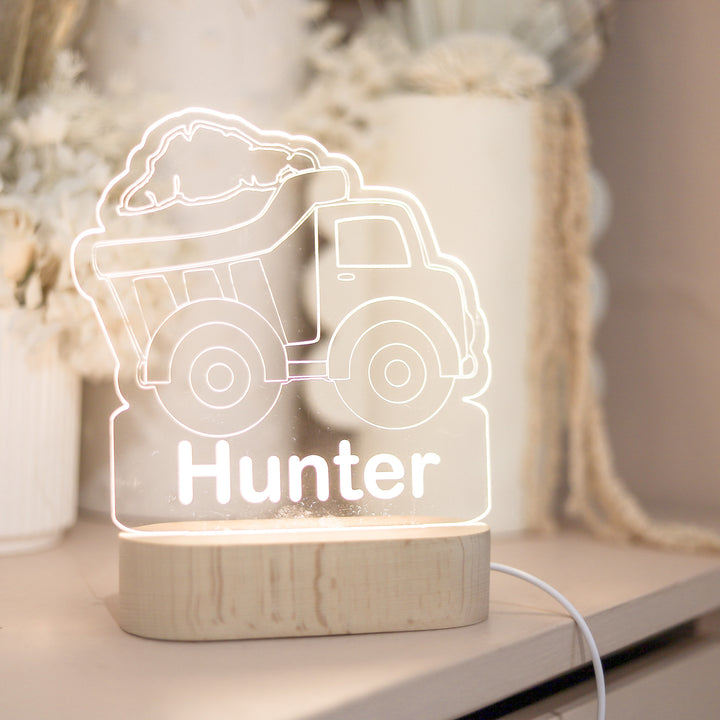 Acrylic Night Light - Tipper Truck Cut Out