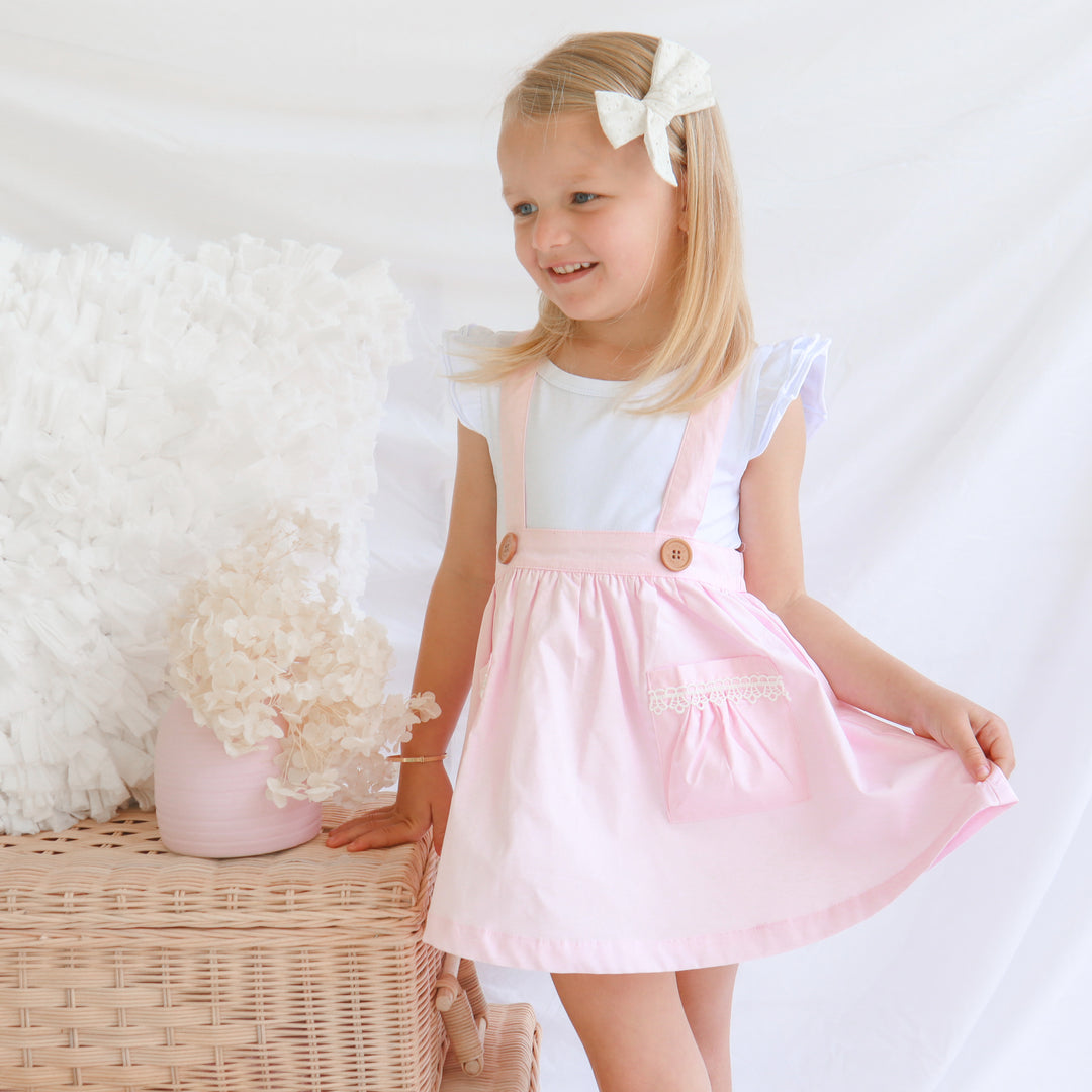 Suspender Skirt - Baby Pink