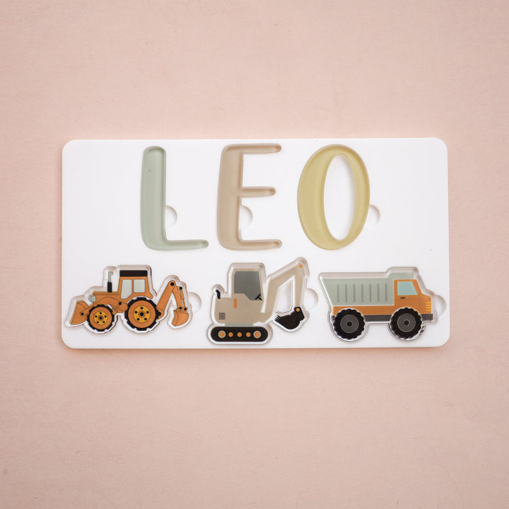 Acrylic Puzzle - Personalised Name - Truck Theme