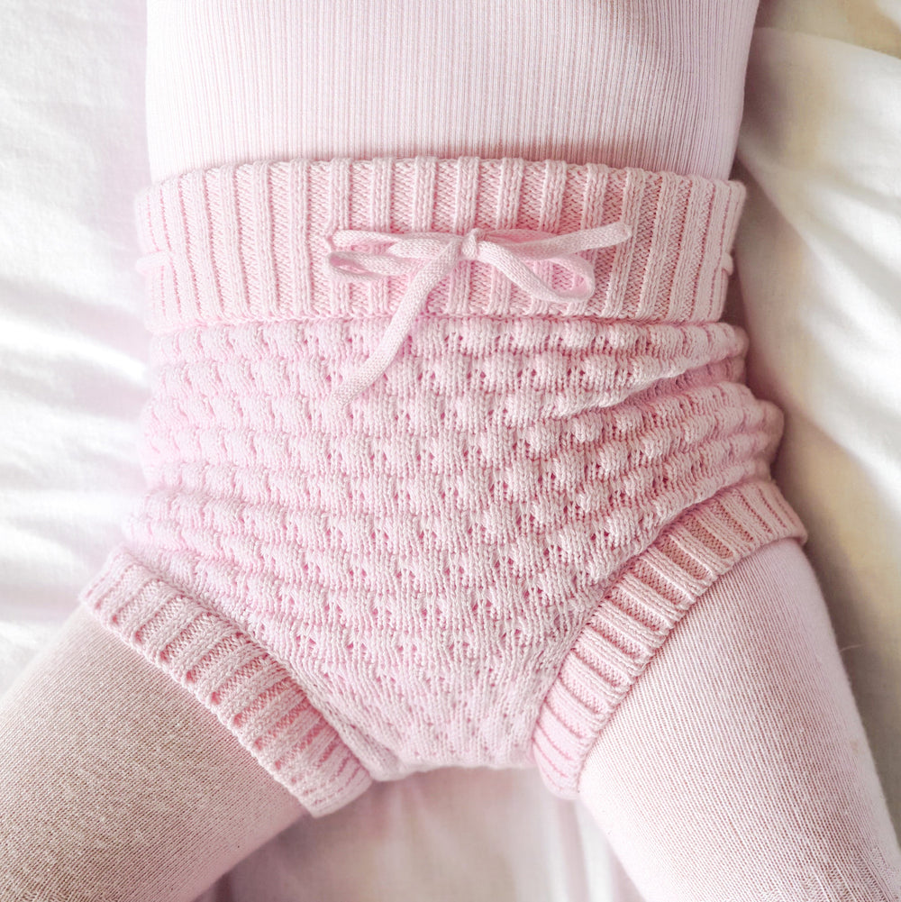 baby pink bubble knitted bloomers