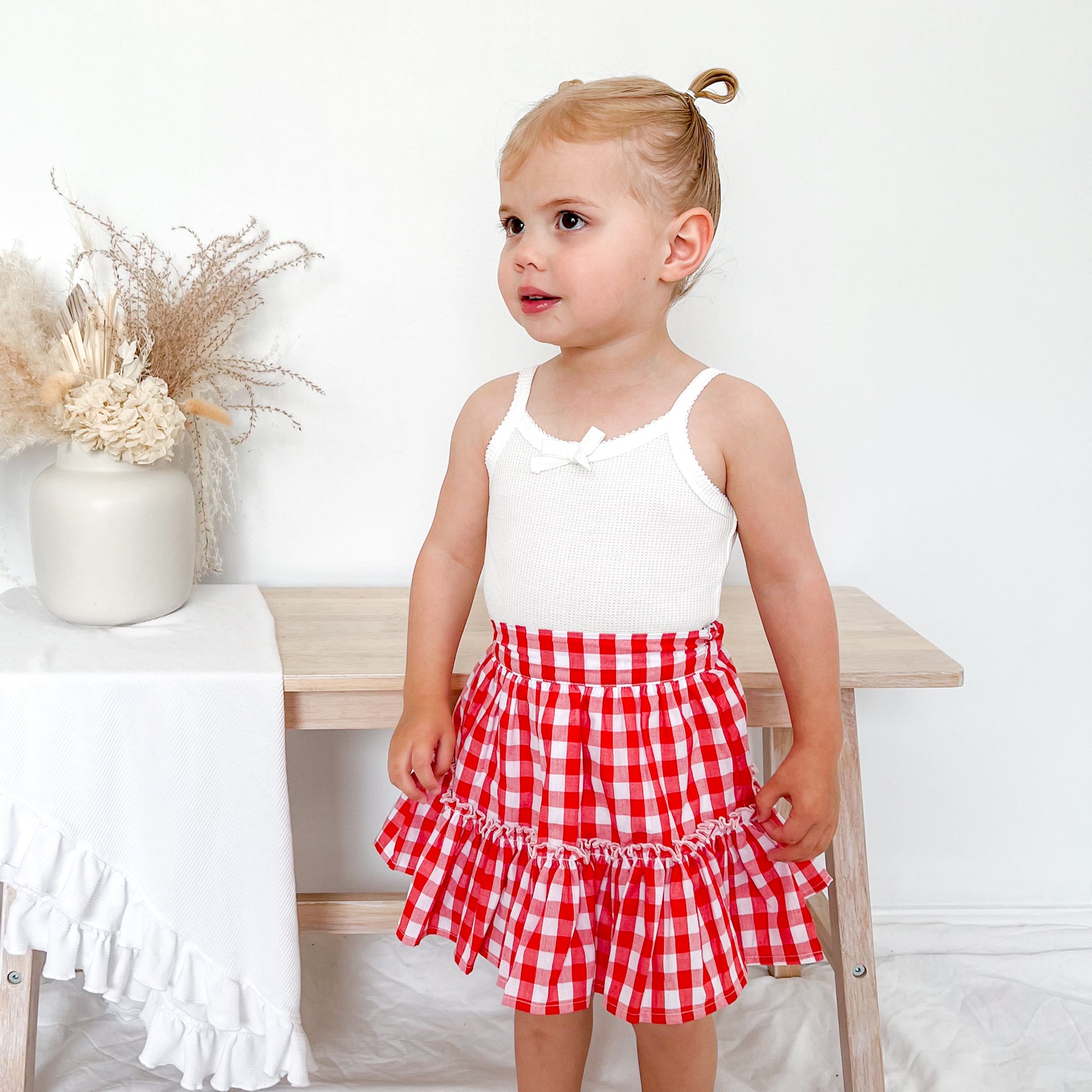 Gingham 2024 skirt ruffle