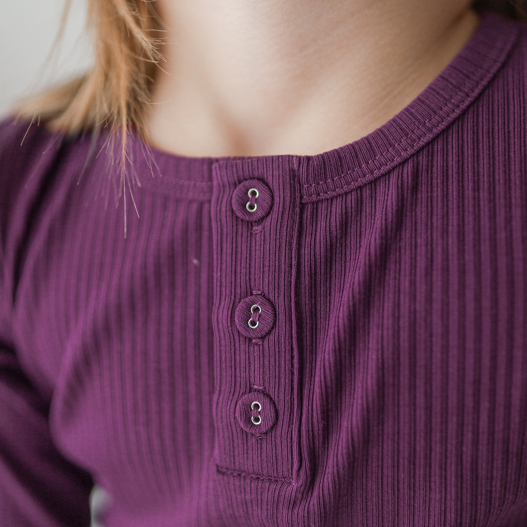 Cozy Long Sleeve Bodysuit/Top - Regal Purple