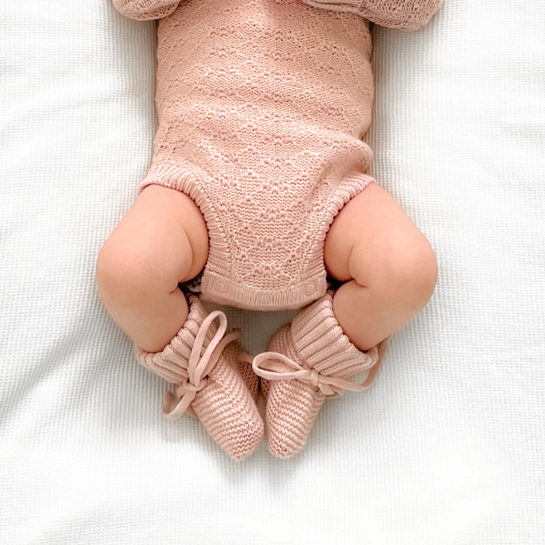 Montee Knitted Romper - Rose Quartz