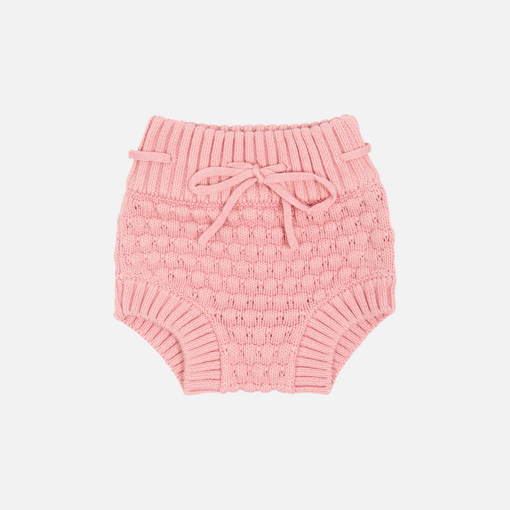 baby girls rosewater pink bubble knitted bloomers