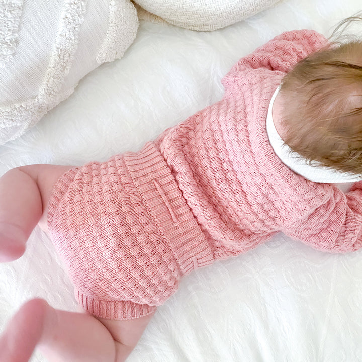 baby girls rosewater pink bubble knitted bloomers