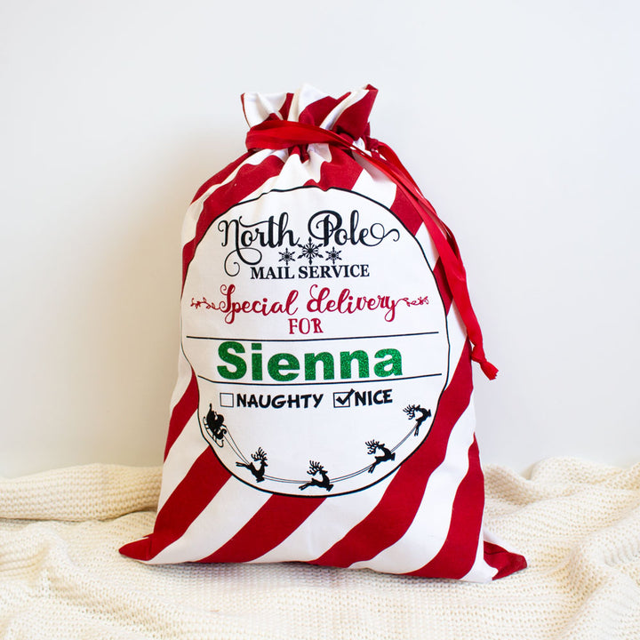 Santa Sack Style 1 - Custom Name - Vinyl