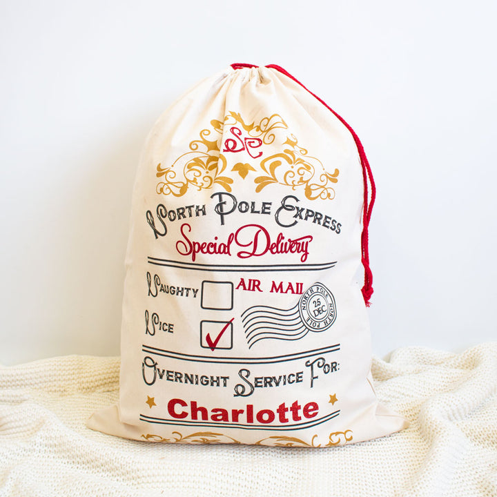 Santa Sack Style 2 - Custom Name - Vinyl