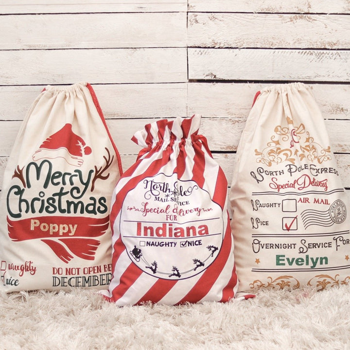 Santa Sack Style 1 - Custom Name - Vinyl