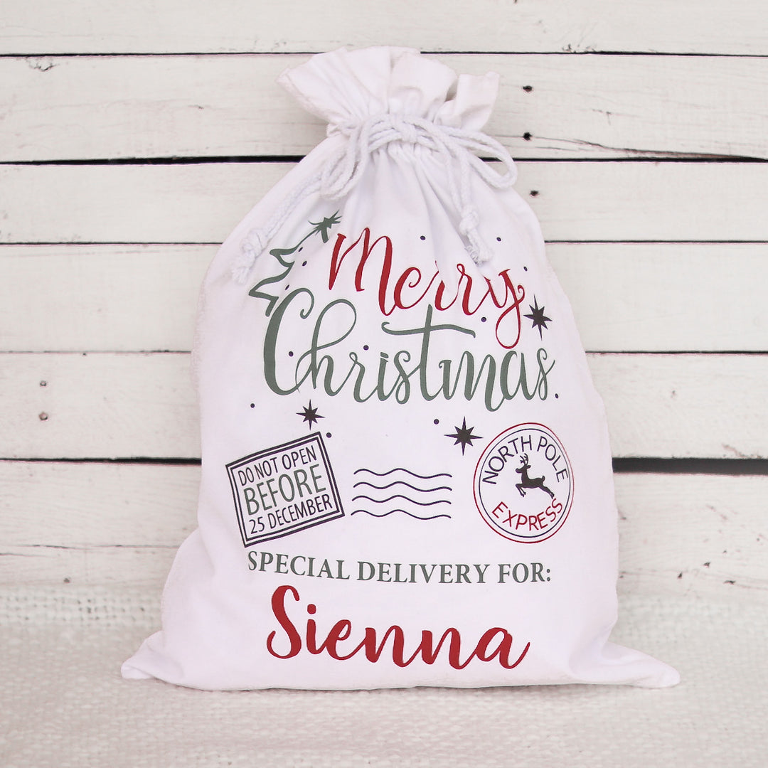 Santa Sack - Merry Christmas - Custom Name