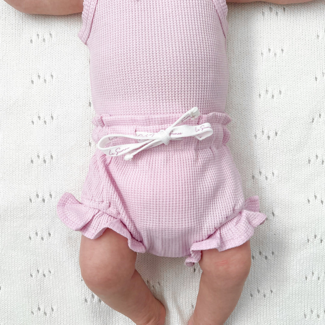 Dainty Waffle Singlet & Shorties Set - Sweetest Lilac