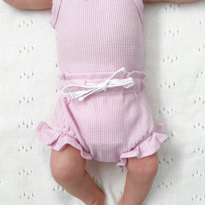 Dainty Waffle Singlet & Shorties Set - Sweetest Lilac