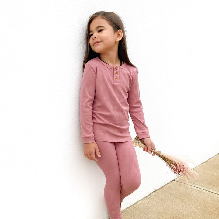 Cozy Long Sleeve Bodysuit/Top - Twilight Mauve