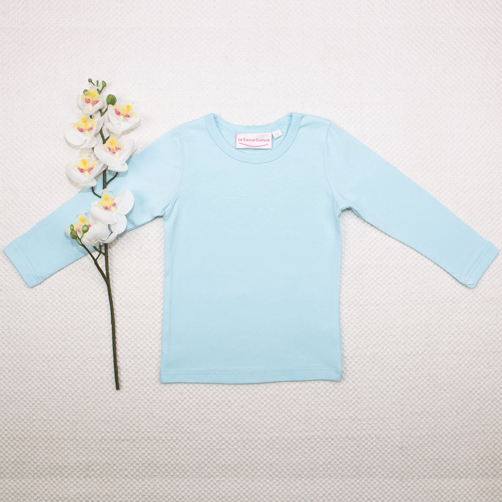 Long Sleeve Basic Unisex Top - Baby Blue