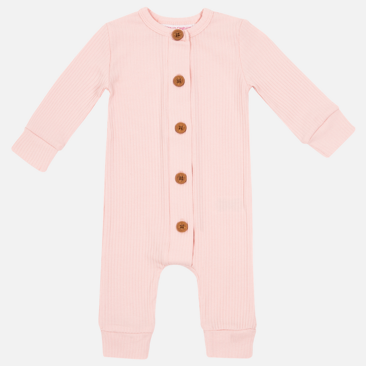 Cozy Long Sleeve Louie Romper - Peachy