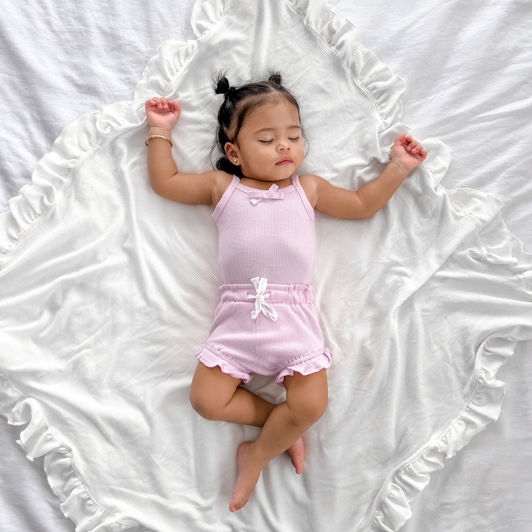 Dainty Waffle Singlet & Shorties Set - Sweetest Lilac