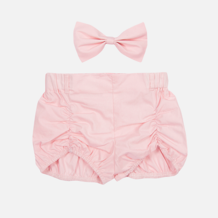 Shorts & Bow - Baby Pink