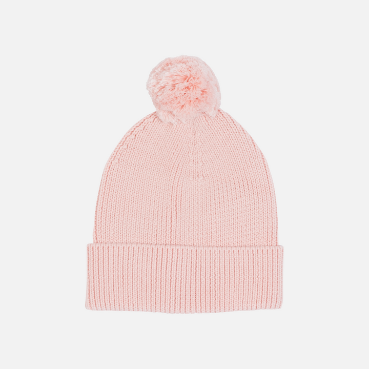 baby girls peach knitted beanie