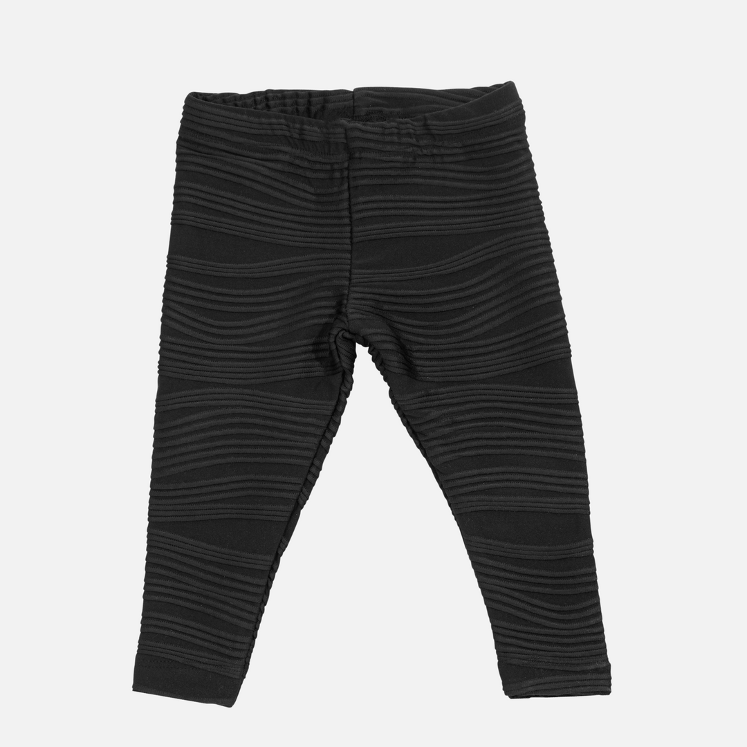 Baby girl black ribbed leggings