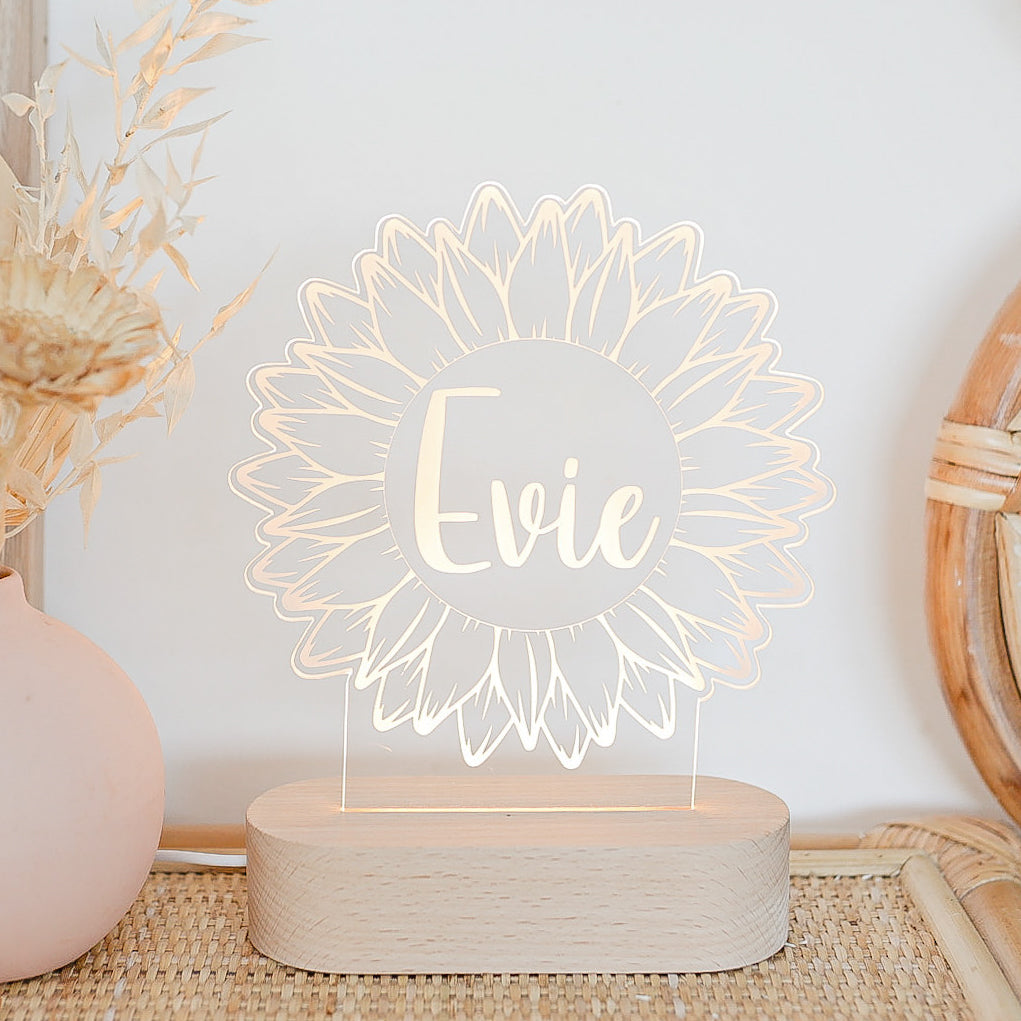 Acrylic Night Light - Sun Flower Cut Out