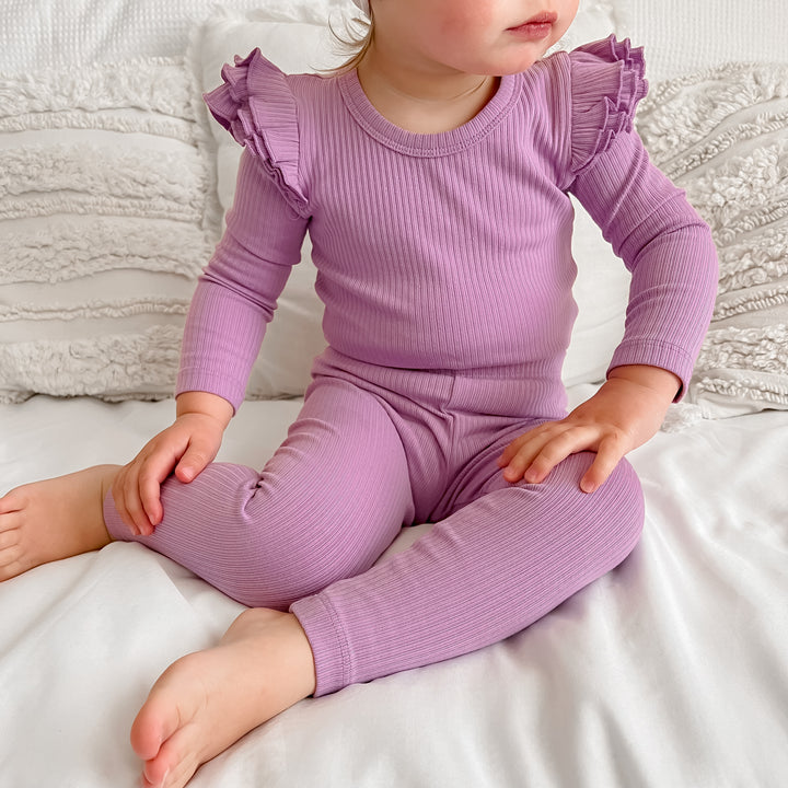 Cozy Long Sleeve Flutter - Lavender Frost