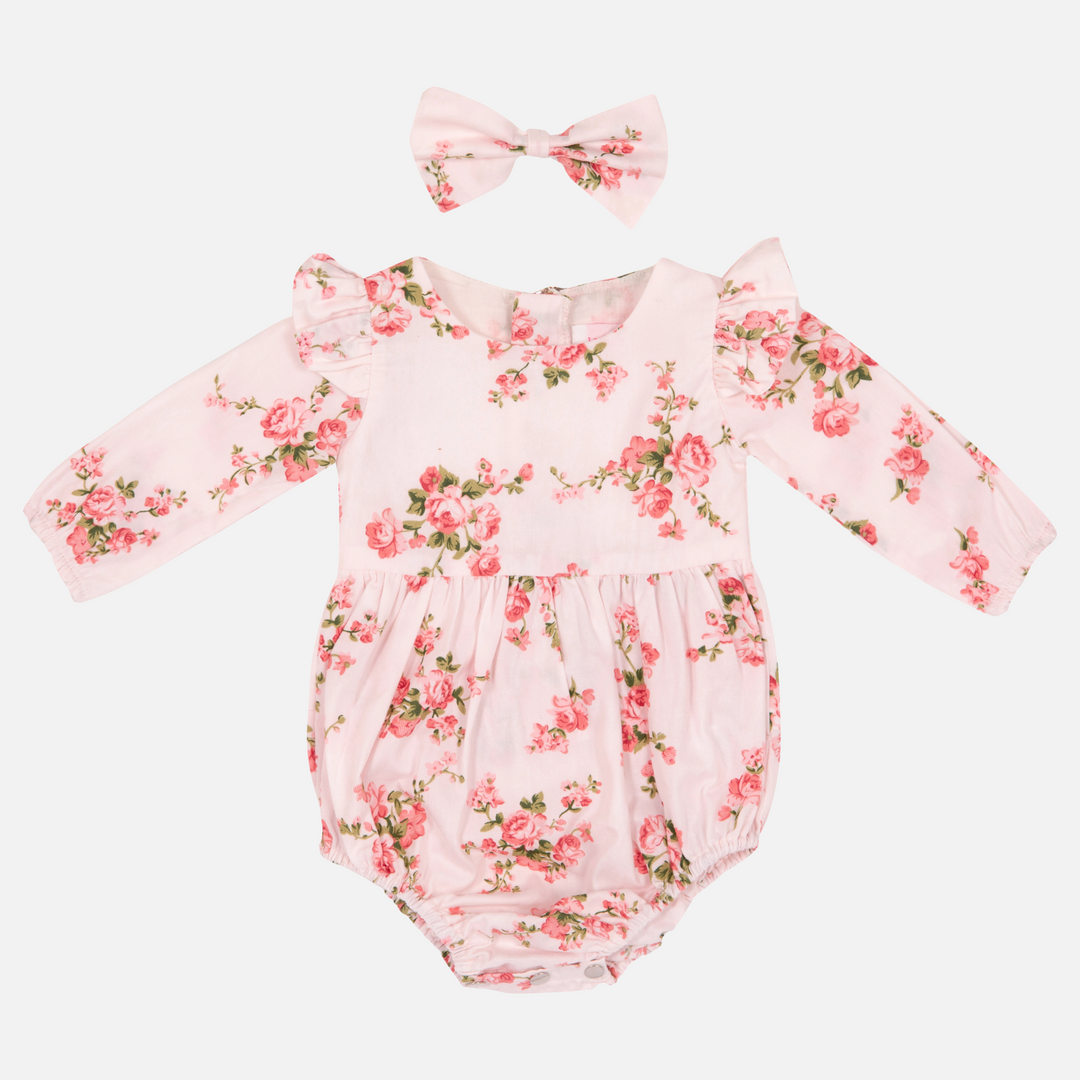 baby girls floral long sleeve romper