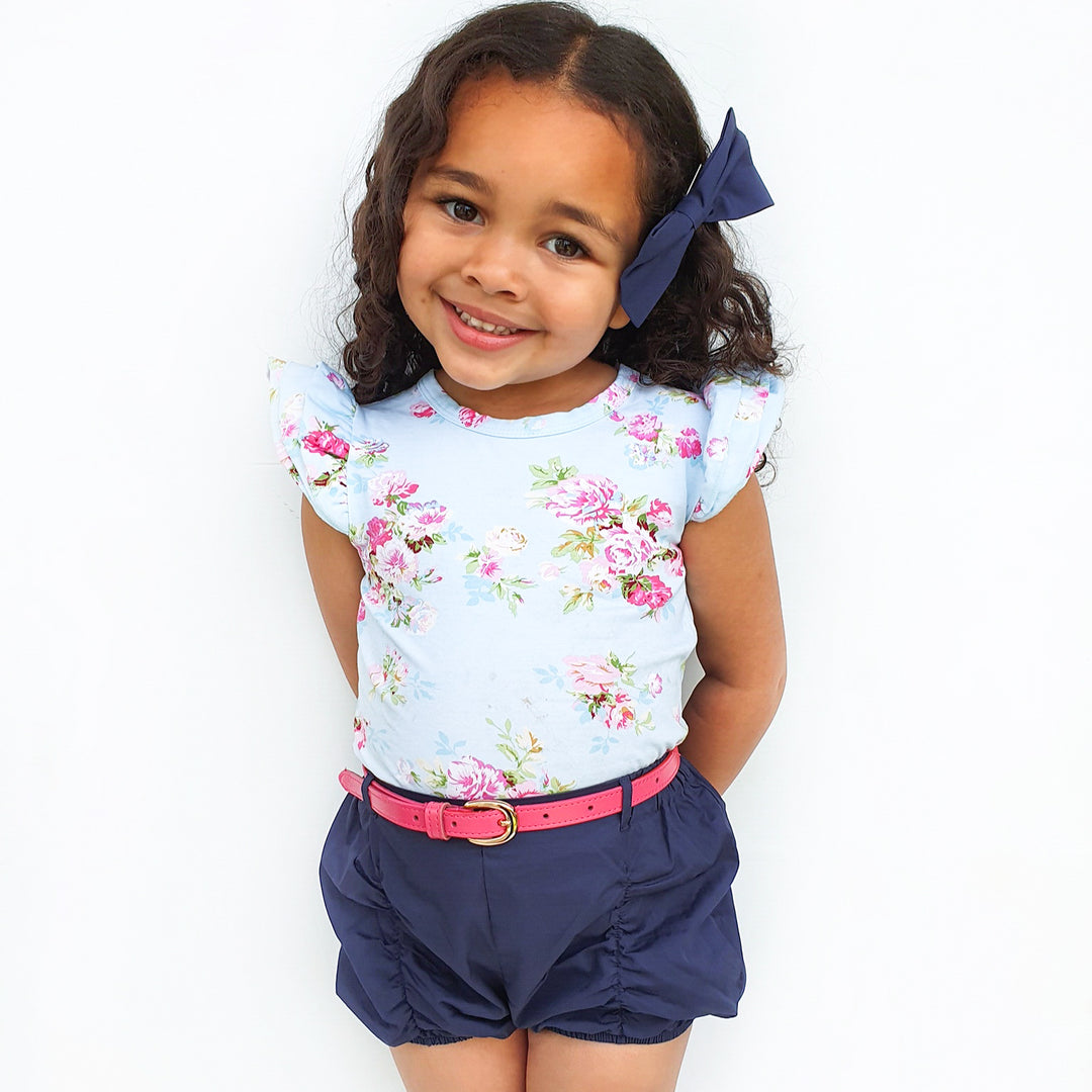 Shorts & Bow - Navy