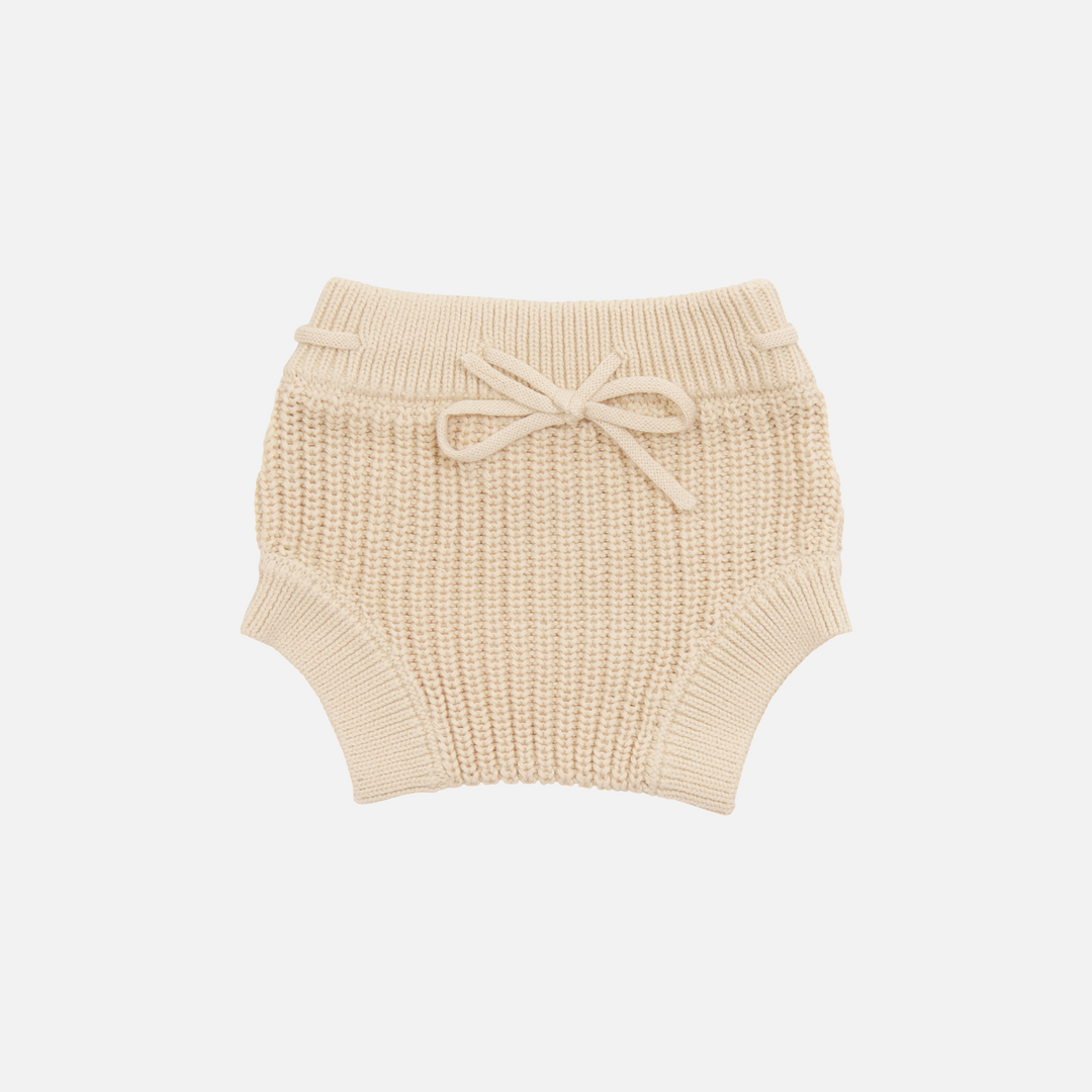 oatmeal baby chunky knitted bloomers