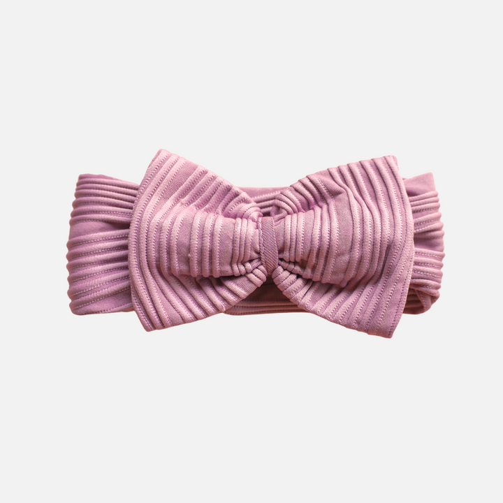 Ribbed Bow Headband - Lavender Mist