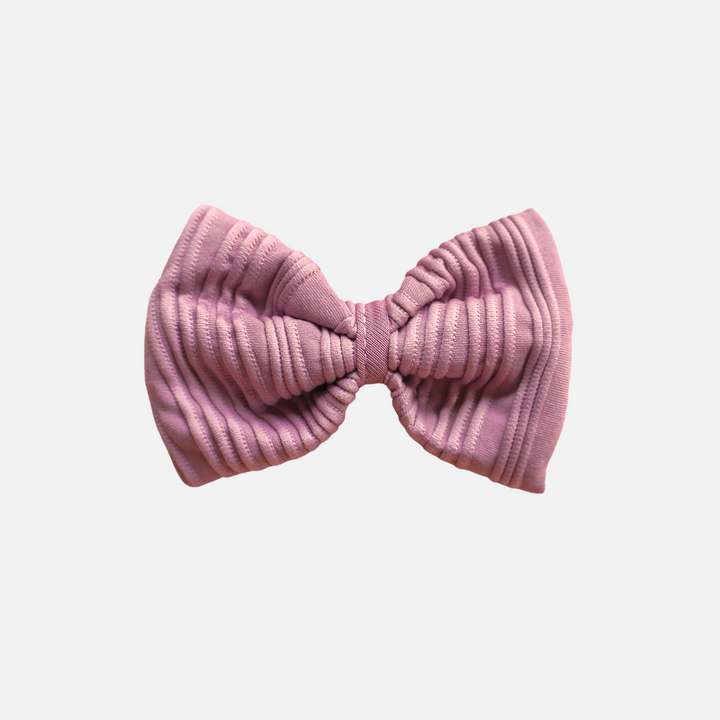 Ribbed Bow Clip - Lavender Mist